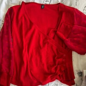 Red Wrap Top